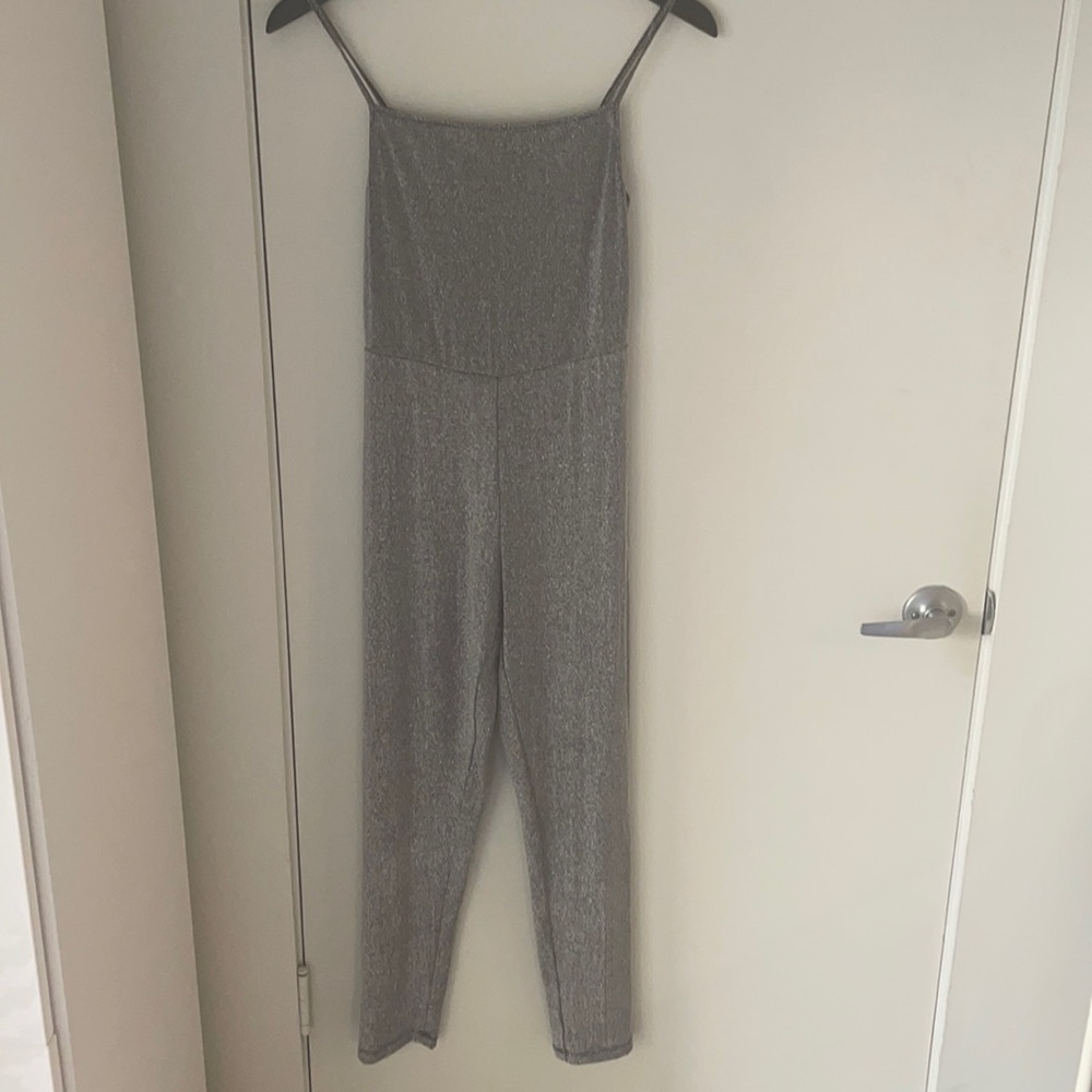 Silver lurex unitard